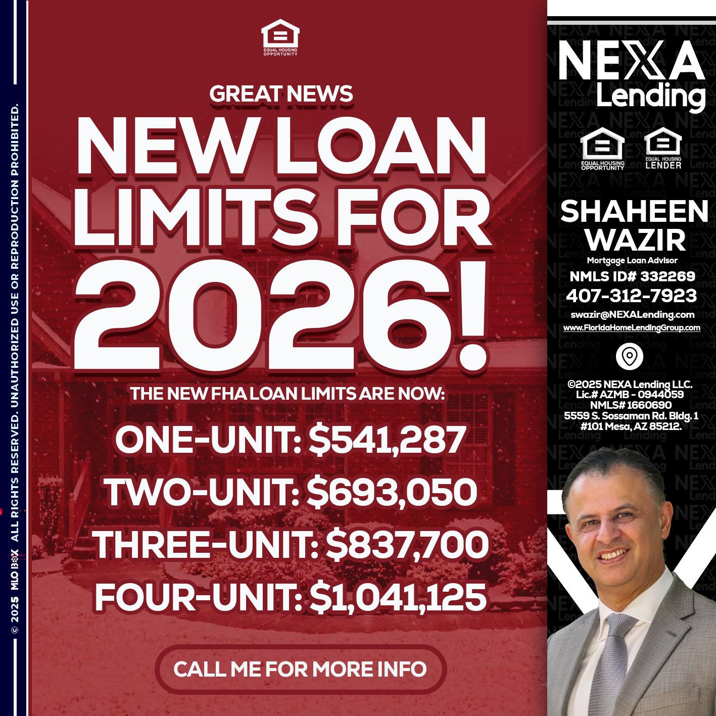 loan limits - Shaheen Wazir -Mortgage Loan Advisor